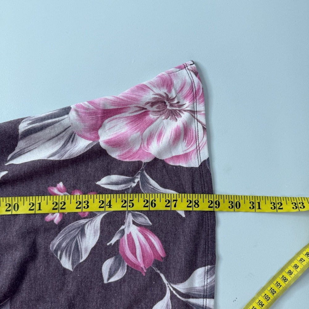 Dear Scarlett Shirt Womens XL Purple Pink Floral Knit Tunic Spring Basic Boxy - Picture 7 of 8